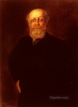 marriage portrait of isaac massa en beatrix van der laen Painting - Portrait Of A Bearded Gentleman Wearing A Pince Franz von Lenbach
